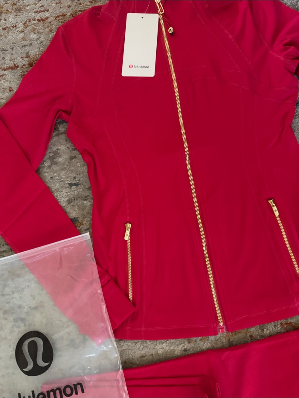 Lululemon Red  Full-Zip Jacket & Leggings Set size 10 - Picture 4 of 11